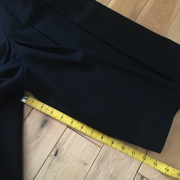 Vintage Thick Black Structured Box Pleated Wool Culottes 26W - Picture 13 of 16